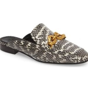 tory burch jessa mules in snakeskin